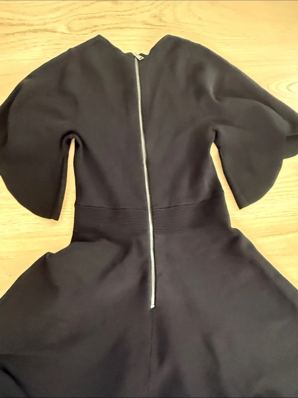Ted Baker London Oliviha Ribbed Knit Flutter Sleeve Skater Dress Black Size 1